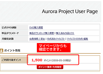 ポイントを確認出来る場所2